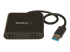 USB32HD2 - StarTech.com Adaptateur USB 3.0 vers double HDMI, 1x 4K 30Hz et 1x 1080p, carte vidéo et graphique externe, dongle adaptateur d'affichage double moniteur USB Type-A vers HDMI, prend en charge Windows uniquement, noir - De face