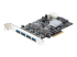 PEXUSB314A2V - StarTech.com Carte contrôleur PCI Express à 4 ports USB 3.1 USB-A (10 Gb/s) avec 2 voies dédiées (PEXUSB314A2V) - Angle droit