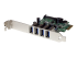 PEXUSB3S4V - StarTech.com Carte contrôleur PCI Express à 4 ports USB 3.0 SuperSpeed - Angle gauche
