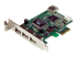 PEXUSB4DP - StarTech.com Carte contrôleur PCIe à 4 ports USB 2.0 - Angle gauche