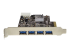 PEXUSB314A2V - StarTech.com Carte contrôleur PCI Express à 4 ports USB 3.1 USB-A (10 Gb/s) avec 2 voies dédiées (PEXUSB314A2V) - Côté gauche