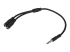MUY1MFFS - StarTech.com Câble répartiteur stéréo Slim - Mâle 3,5 mm vers 2 femelles 3,5 mm - Angle droit