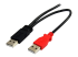 USB2HABMY6 - StarTech.com Câble USB 2.0 en Y A vers Mini B de 1,8 m  - Gros plan