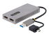 107B-USB-HDMI - StarTech.com Adaptateur USB vers Double HDMI, USB A/C, 1x4K30Hz/1x1080p - Angle gauche